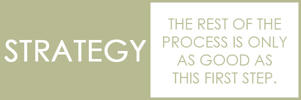 STRATEGY – The rest of the process is only as good as this first step.